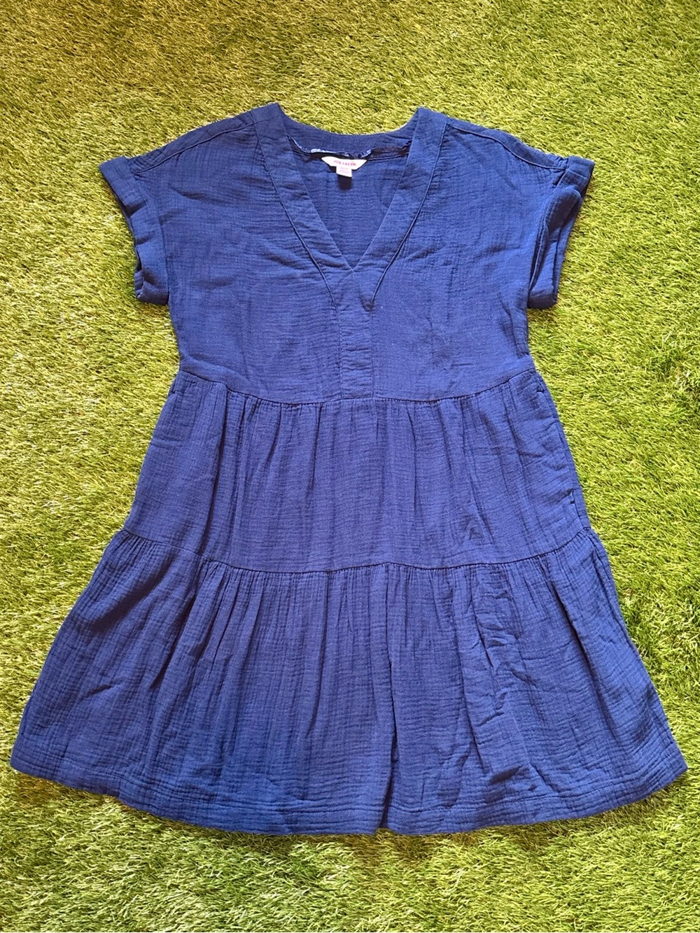 Joe Fresh Navy Blue Tiered Babydoll Mini Dress XS